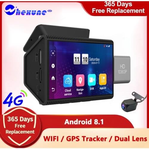 WHEXUNE 4G Android Car Dash camera Full HD 1080P GPS Logger auto video registrator Recorder DVR Night Vision WiFi Remote Monitor