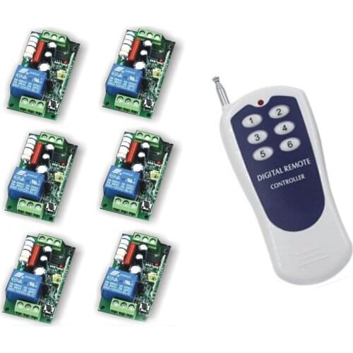 Free shipping 6 roads Wireless Remote Control Switch Digital Remote Control Switch for DC12V alarm & Electronic lock