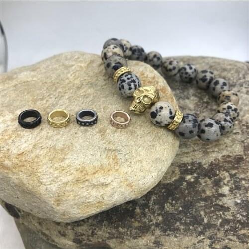 Rivet Style Stainless steel 6mm Big Hole Beads European Spacer Charms Beads for Bracelet Jewelry Making DIY Beads