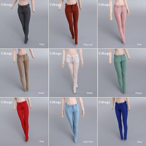 Cd026 1/6 Scale Female Candy Color Tight Pencil Pants Trousers Clothes Model for 12 inch Action Figure Body Model