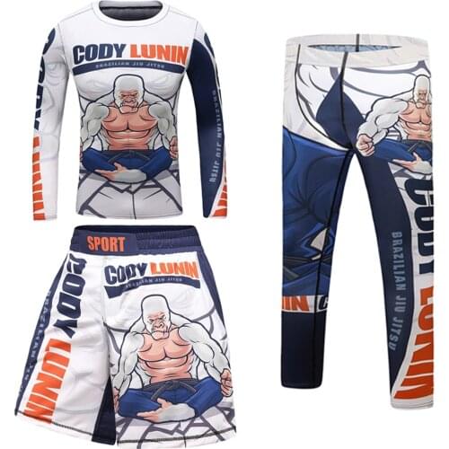 Kid Jiu jitsu T-shirt+Pant Sets Boy MMA Shorts Bjj Rashguard For Kids Gym Kickboxing Jerseys Children Sport Fitness Tracksuits