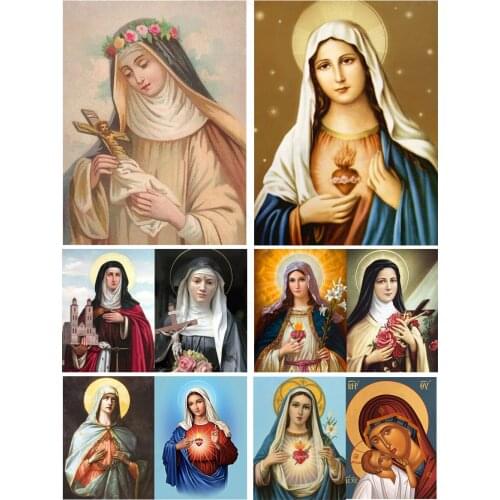 Virgin Mary Religion Christian Jesus Diy 5D Diamond Painting Full Square and Round Embroidery Mosaic Stitch Wall Art Home Decor