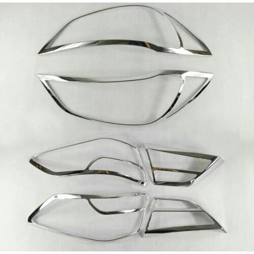 For Hyundai Elantra Avante 2016 2017 6th GE ABS Chromium Outer Headlight Cover Front Lamp Decoration Trims Car Styling 2pcs