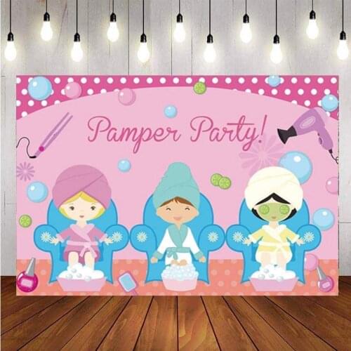 Photography Backdrop Spa Birthday Party Children Girls Custom Background Photo Studio Prop