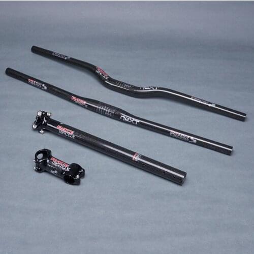 Race Face Next Glossy 3K Carbon Bicycle Handlebar SETS Bike MTB Rise or Flat Handlebar + Stem + Seatpost Mountain Bike Parts