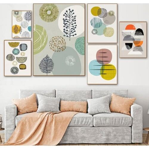 Art Pictures for Living Room Home Decor Abstract Geometric Scandinavia Canvas Painting Nordic Interior Poster and Print Wall