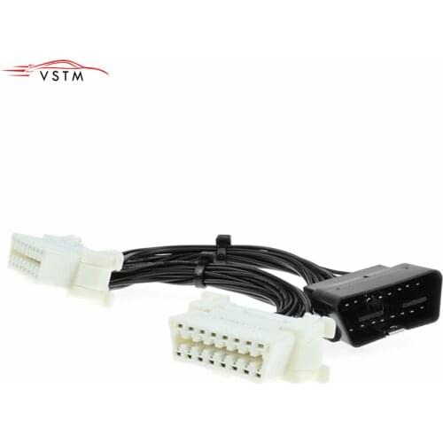 OBDII OBD 2 1 TO 2 Y Cable Female 16 Pin Splitter Extension Auto Car Connector Extension Cable Adapter