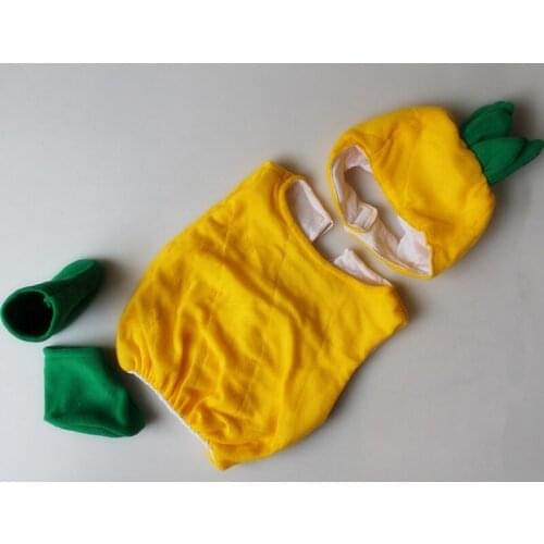 Yellow Fruit Pineapple Cosplay For Baby Halloween Costumes For Newborn Baby New Year Christmas Outfit Jumpsuit