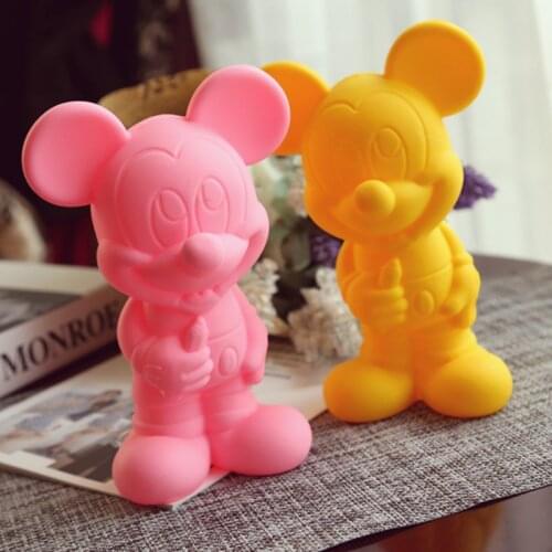 Creative 3D Mickey Mouse Silicone Coin Purse Disney Cartoon Character Minnie Mickey Cute Key Bag Messenger Bag for Kids