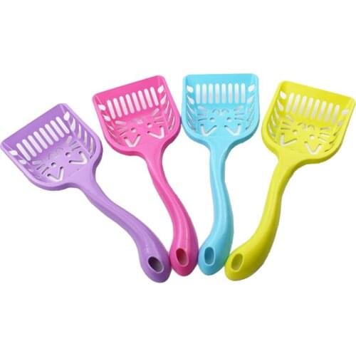 Dorakitten 2Pcs Plastic Cat Dog Litter Scoop With Long Handle Cat Litter Shovel Scooper Pet Cleaning Supplies Random Color