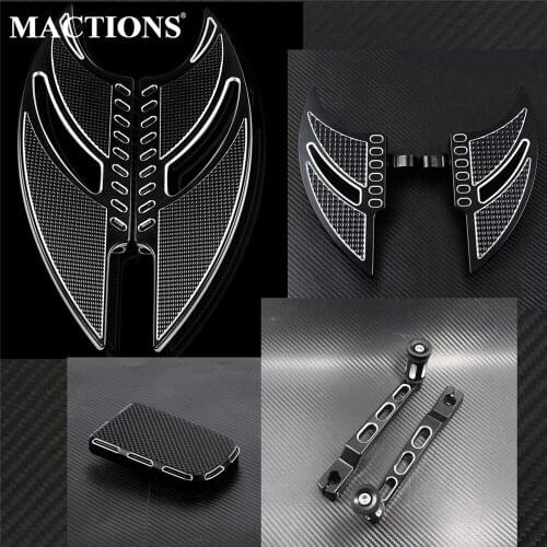 Motorcycle Front Rear Floorboards Footboards Footpegs Brake Pedal Pad Shift Lever Peg Black For Harley Touring Electra Glide