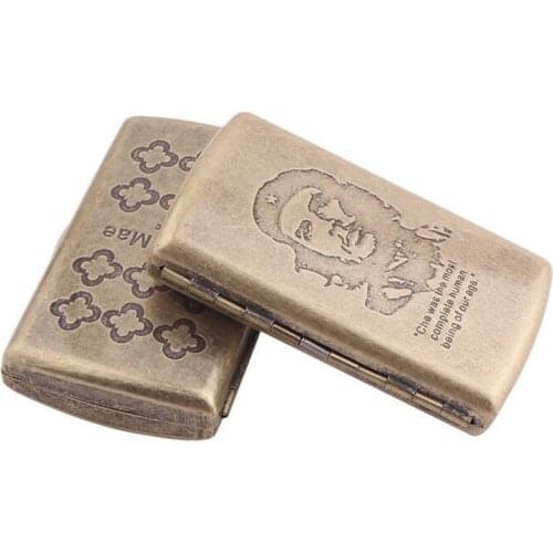 Mens Cigarette Case with Gift Box Smoking Cigarette Box Tobacco Holder Pocket Box Storage Container 12 Pcs Cigarettes