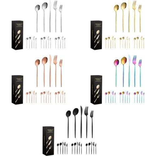 Tableware Set 20 Pcs Stainless Steel Flatware Set Include Knife Fork Spoon Tea Spoon Salad Fork for Kitchen Table Ware