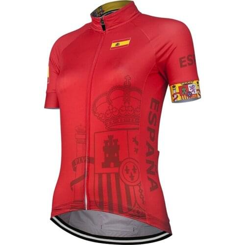 NEW Spain Women 2020 Summer Red Cycling Jersey Bicycle Clothes Bike Road Mountain Race Racing clothing Breathable Customized