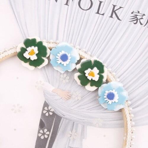 New style 30pcs/lot 32mm Splicing florals cartoon flowers shape acrylic flatback beads without holes diy jewely accessory