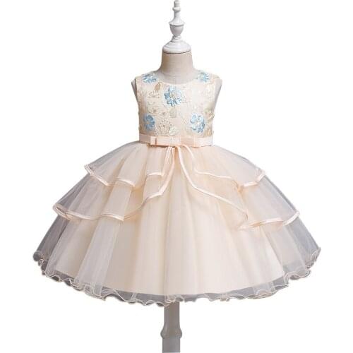 2 3 5 8 10 11 2021 New Princess Fashion Flower Dresses Girls Elegant Girl Net Yarn Party Dress Kids Summer Costumes For Children