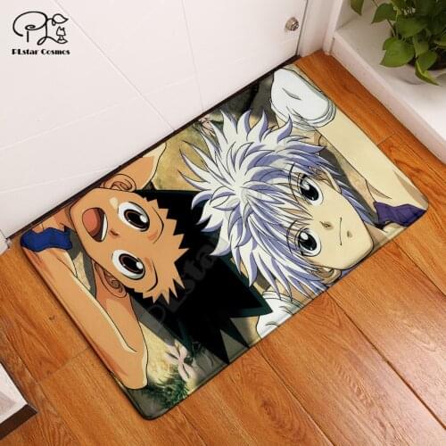 Full-time hunter anime Plush Vintage Cassette Tape Indoor Doormat Non Slip Door Floor Mats Carpet Rugs Decor Porch Doormat