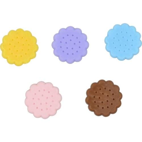 100pcs/lot flat back resin colorful cookie 15mm for Scrapbooking Craft Cabochon For Hair Cellphone Decoration
