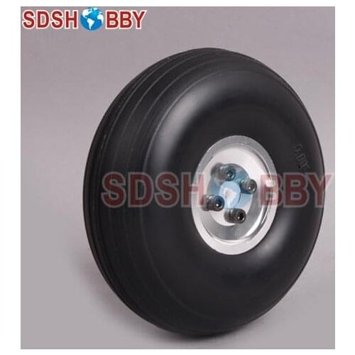 RC Airplane RC Airplane PU wheel with CNC Aluminum Hub 5.0'' (D127 x H46 xD5mm) (four screws)