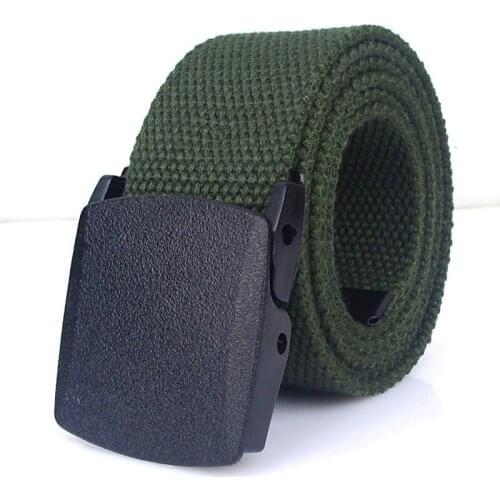 Military Men Belts Korean Fashion Unisex Outdoor Travel Tactical Waistband Plastic Buckle Quick Release Canvas Adjustable Belt