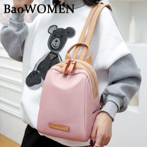 BaoWomen Women PU Leather Backpack Solid Color School Bags Criss-cross Book Bag Daily Travel Bags For Girls Students Prize New