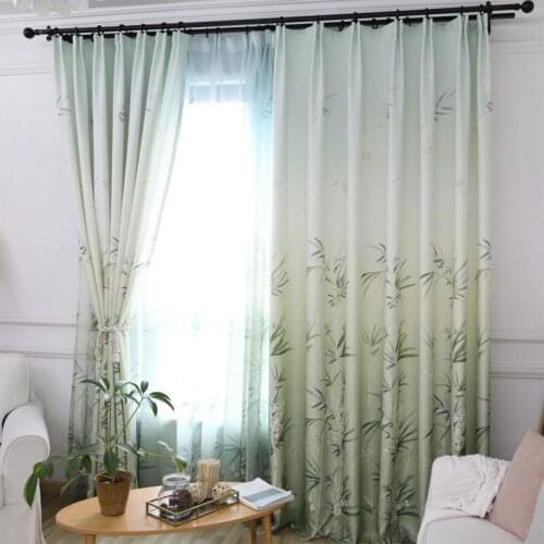 Nordic style curtain wind half shade small fresh finished simple living room bedroom plant Chinese bamboo