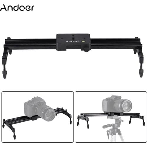 Andoer 40cm/15.7" Camera Track Dolly Slider Stabilizer Rail System for Nikon Canon Sony DSLR DV Camcorder Video Making