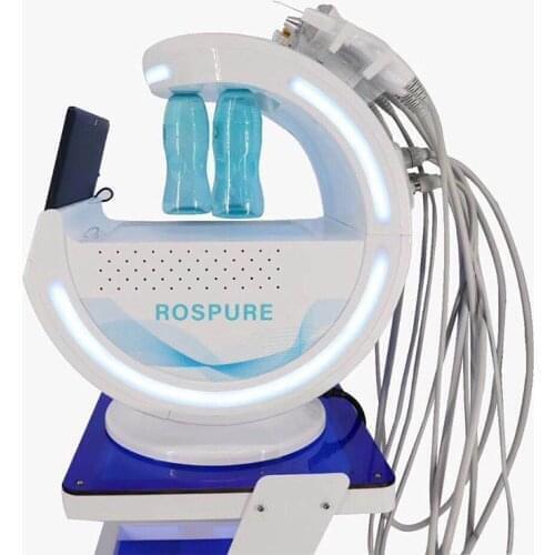 Máquina de Estiramiento facial de belleza de salón de cuidado de la piel azul hielo inteligente Ai limpieza profunda de agua oxí