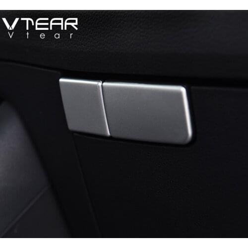 Vtear For Skoda Kodiaq Chromium Styling Glove Box Handle Frame trim cover Interior Mouldings car-styling Exterior Accessories