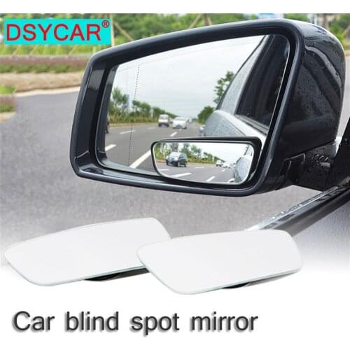 DSYCAR 1Pair Blind Spot Mirror, HD Glass Convex Lens Frameless Adjustable Blind Spot Mirror for All Universal Vehicles Car