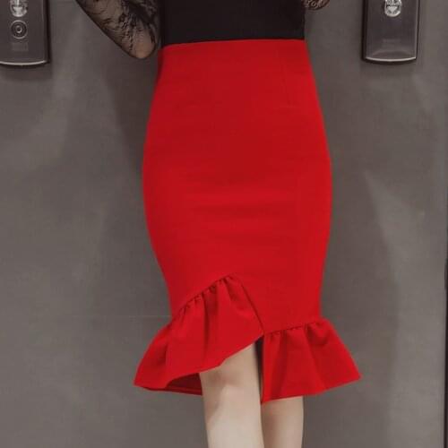 Plus Size Summer High Waist Casual office Skirt Women Skirts Fashion Casual Skirt Ladies Pencil Skirt