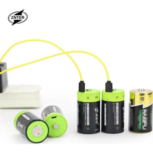 ZNTER 4pcs/lot 1.5v Lithium li-polymer 6000mAh D size rechargeable battery SUPER big capacity D type Li-ion powerful battery