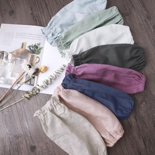 1 Pair 100% Linen Breathable Arm Sleeves Covers Oversleeves Sleevelets Cleaning Protective Kitchen Tool Custom Size