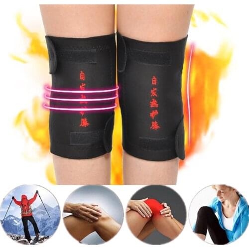 1 Pair Daily Health Care Knee Pain Relief Injury Sprain Self Heated Knee Pads with Magnetic Therapy Inside Heating Knee Pad