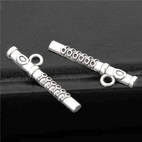 10pcs Silver Color Recorder Charms Pendant Crafts Music Jewelry Finding A2662
