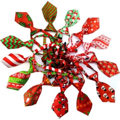 10pcs Pet Dog Neck Ties Christmas Style Small Dog Ties Adjustable Neckties Collar Pet Dog Accessories Pet Supplies
