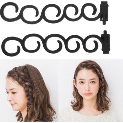 2pcs Hair Braiding Styling Tool Weave Braider Roller Twist Hair Edge Curler Hairdressing Styling Tools DIY Accessories Curler