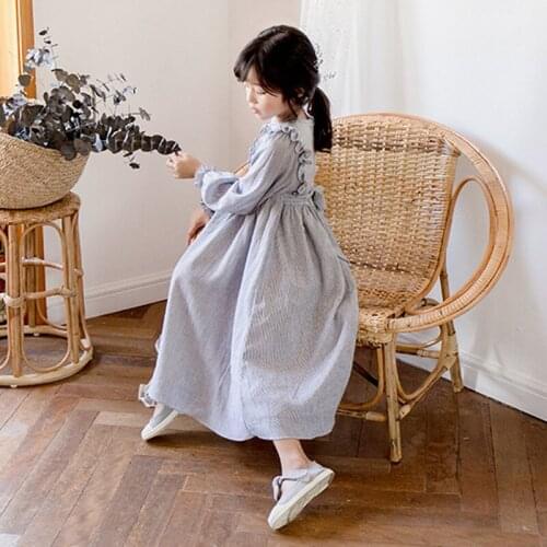 2020 New Baby Girl Dress Kids Cotton Dress Children Stripe Dress Fresh Sweet Long-sleeved Children Cute Dress for Toddler,#3347