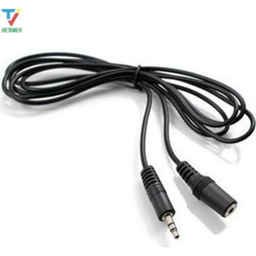 300pcs/lot High quality black 1.1M Stereo Audio Extension Cable 3.5mm Male to Female wholesale cheap