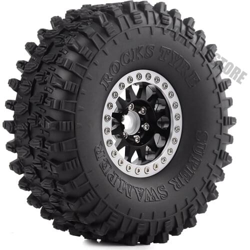 4Pcs/Set 1.9 inch Metal Wheel Rim&Rubber tyres for 1:10 RC Rock Crawler TRAXXAS TRX4 Axial SCX10 90046 Redcat Gen 8