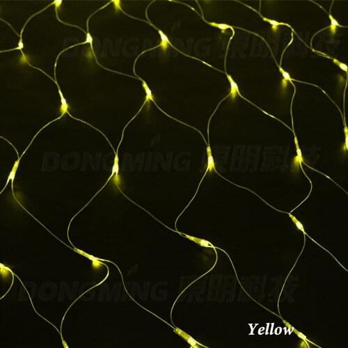 50pcs LED String Lamps Multi Color Warm White 1.5*1.5m 96 LEDs 8 Displays Waterproof Christmas Decor LED Net Lights US Plug 110V