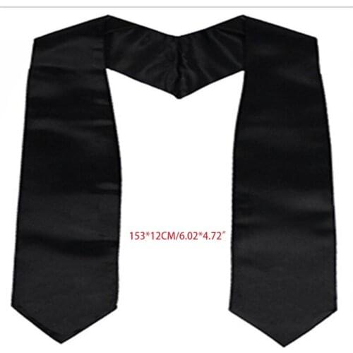 X7XE Unisex Graduation Ceremony Satin Stole Sash Collage High School for Adults Students Coming-of-Age Plain Choir Stole