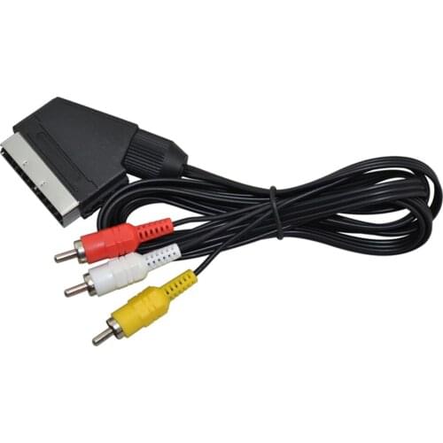 5 pcs High Quality 1.8m RGB Scart To 3 RCA Audio Video Cable for NES
