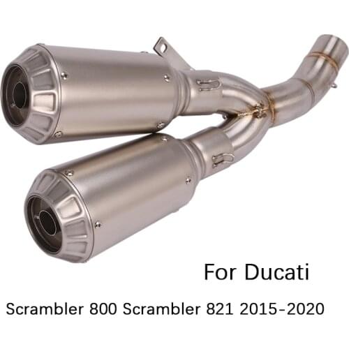 For Ducati Scrambler 821 800 2015-2020 Motorcycle Exhaust Pipe 49mm Middle Pipe Slip On 51mm Muffler with DB Killer Escape