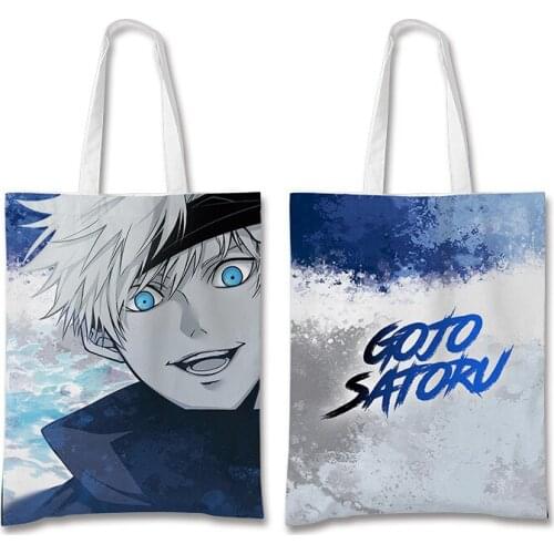 Gojo Satoru Anime Canvas Bag Childrens Book Lunch Box Storage Bag Student Large Capacity Shopping Bag Ladies Coin Purse
