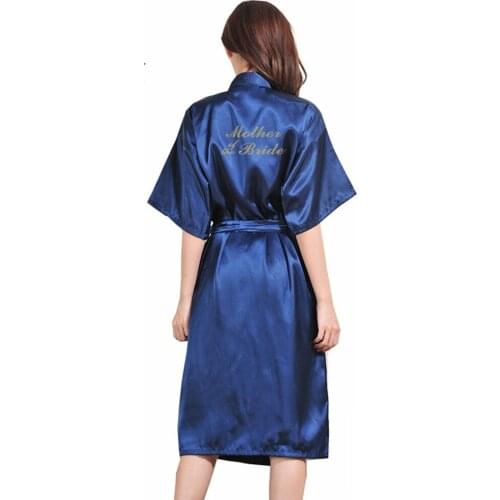 New Bride Bridesmaid Robe With Hot Stamping Letter Mother Sister of the Bride Wedding Gift Bathrobe Kimono Satin Robes Pajamas