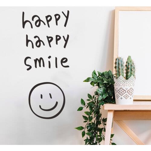 Creative happy happy smile wall sticker for Living room background refrigerator decoration Mural Decals wallpaper PVC stickers