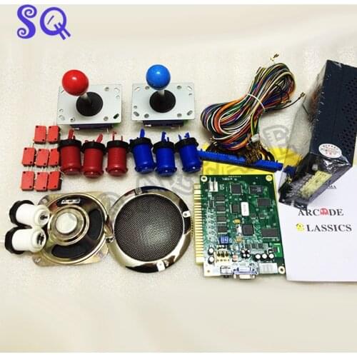 Classical JAMMA arcade game 60 in 1 kit with 24V power supply,speaker,zippy joystick,American push button,jamma wire