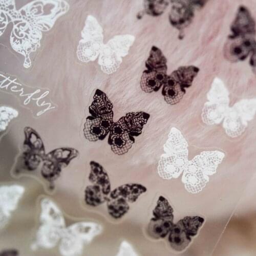 Lace Butterfly Nail Art Sticker Plates 5D Flower Nails Accesorios Acrylic Engraved Nail Stamps DIY Manicure Stickers For Nails