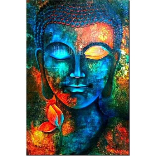 Blue Buddha Wall Color Abstract Oil Painting Wall Home Decoration